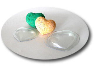 Сердце малое, комплект из 2 пластиковых форм для бомбочек
